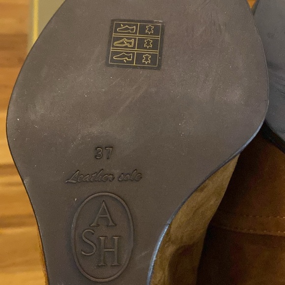 Ash Women’s Brown Wedge Open Toe Heels With Fringe Size 37 - Picture 9 of 10